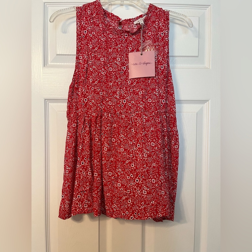 Rose & Rhyme sleeveless floral blouse